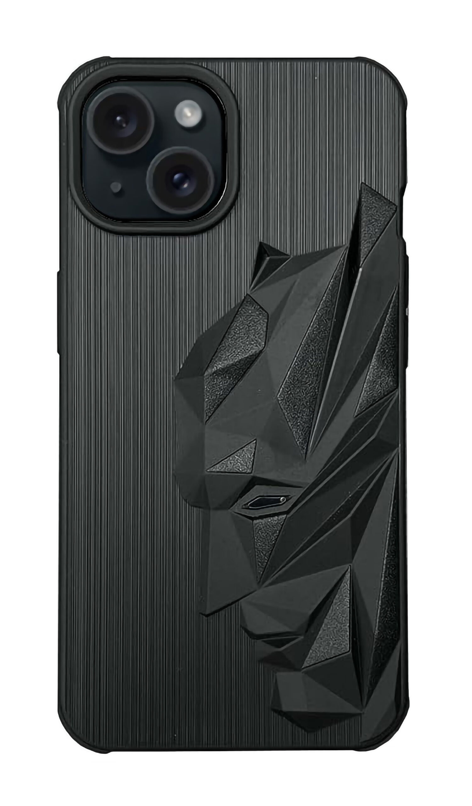 Superhero Engraved logo silicon Case for Apple Iphone 15 colour black