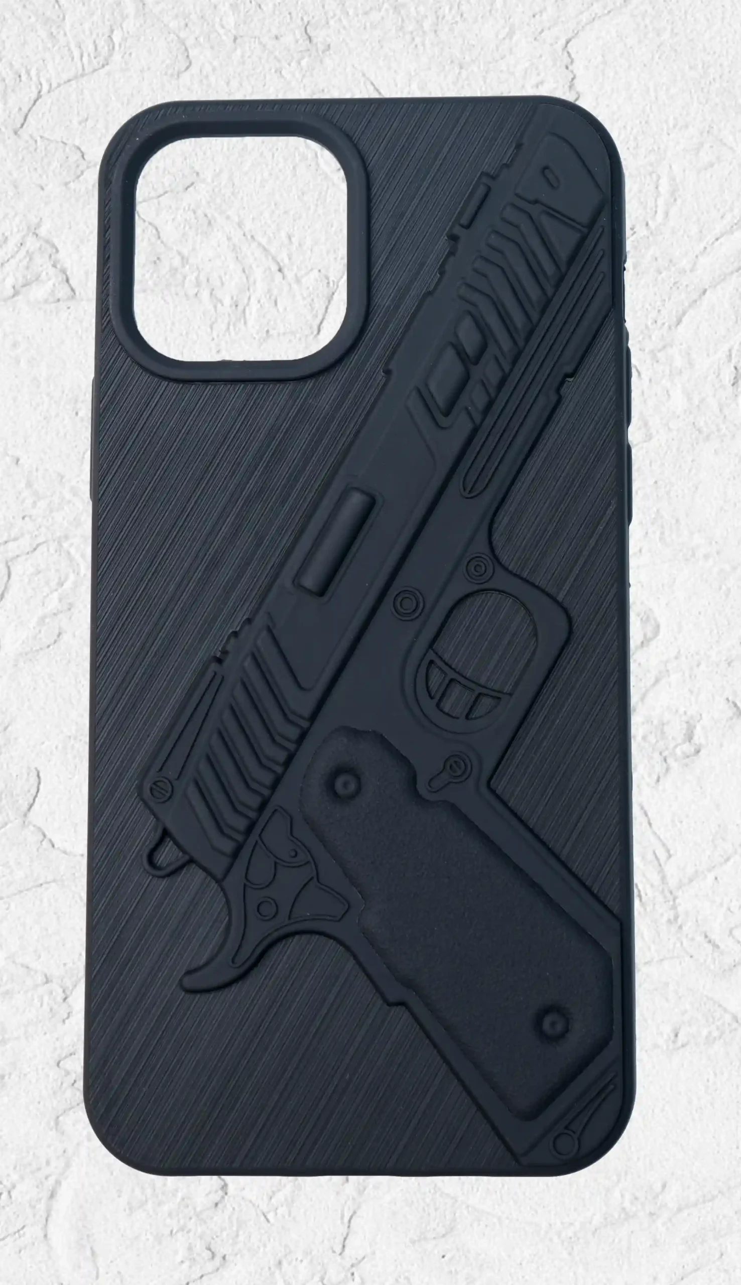 Silicone Mobile Case for  Iphon 12 Gun Case Design Shockproof Scratch Proof Cover Black