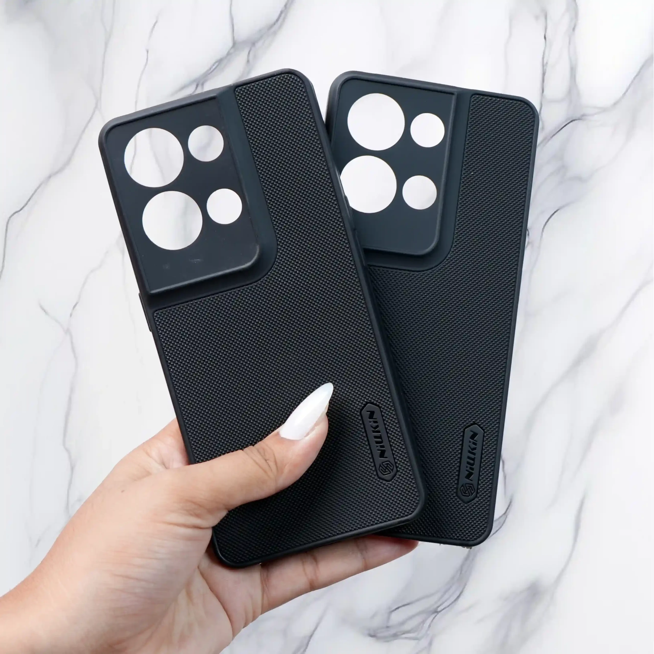 Niukin Black Dotted Back Case- Oppo reno 8 pro