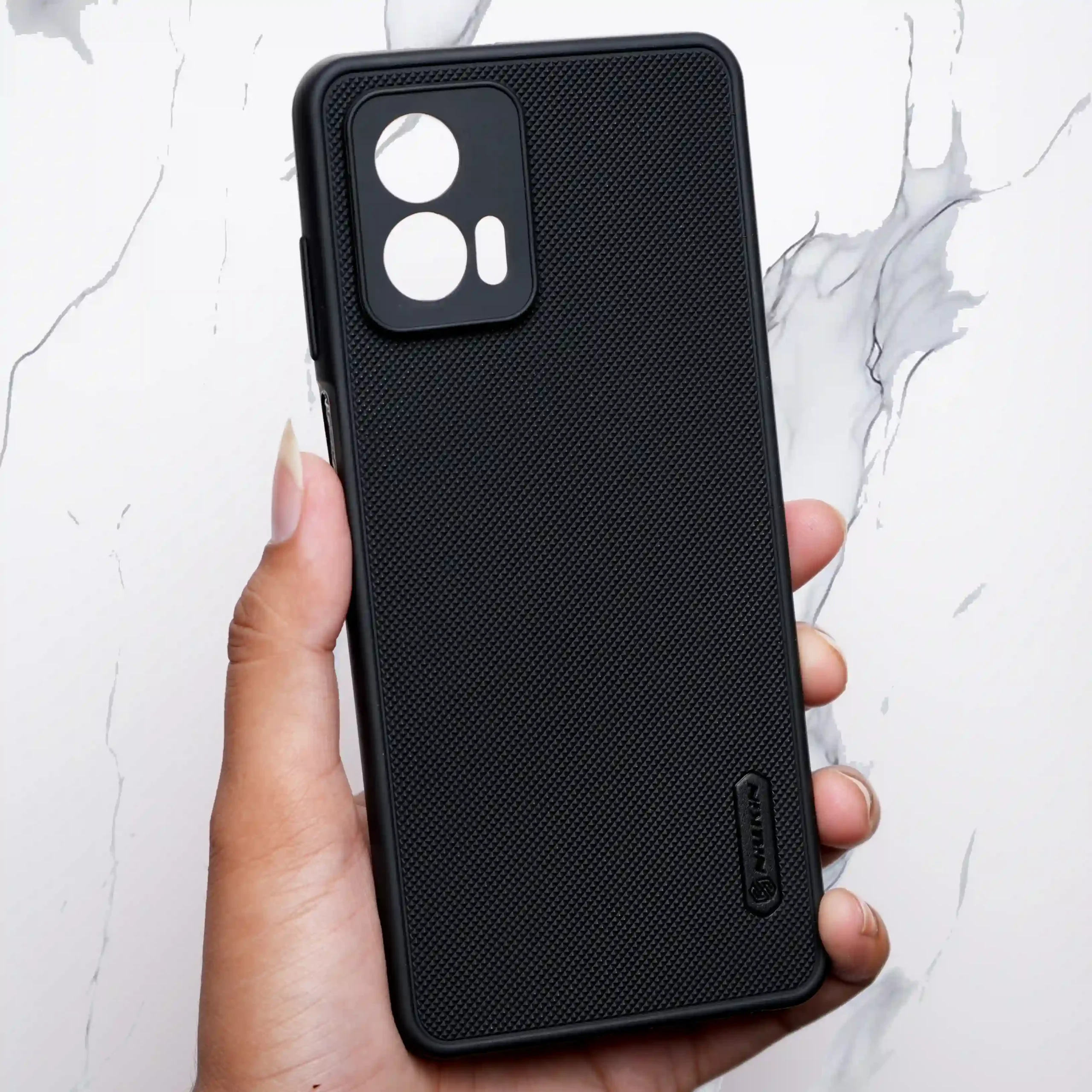 Niukin Colour Black Dotted Back Case – Moto G73 (5G)