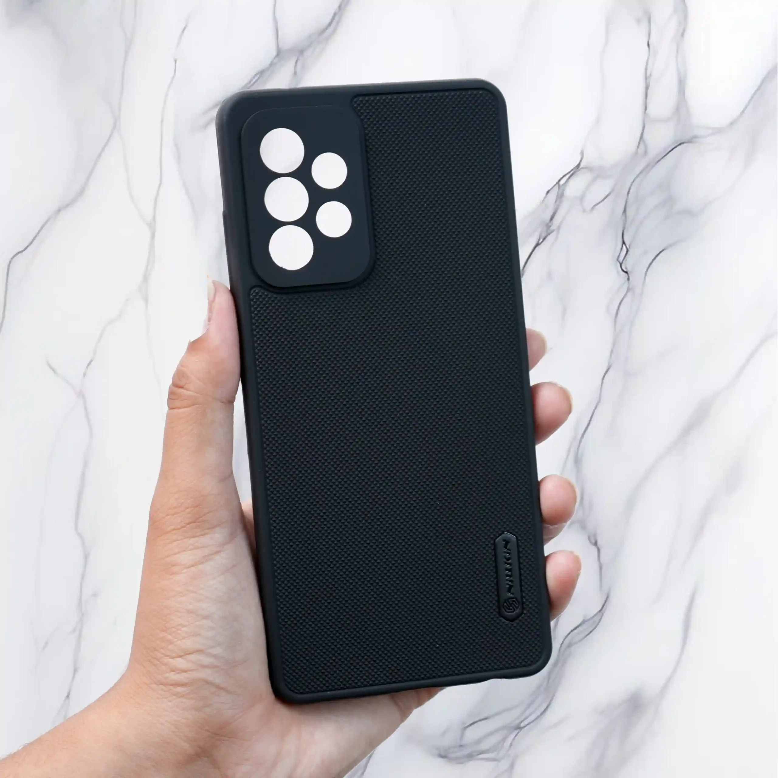 Niukin Colour Black Dotted Back Case-  Samsung A52