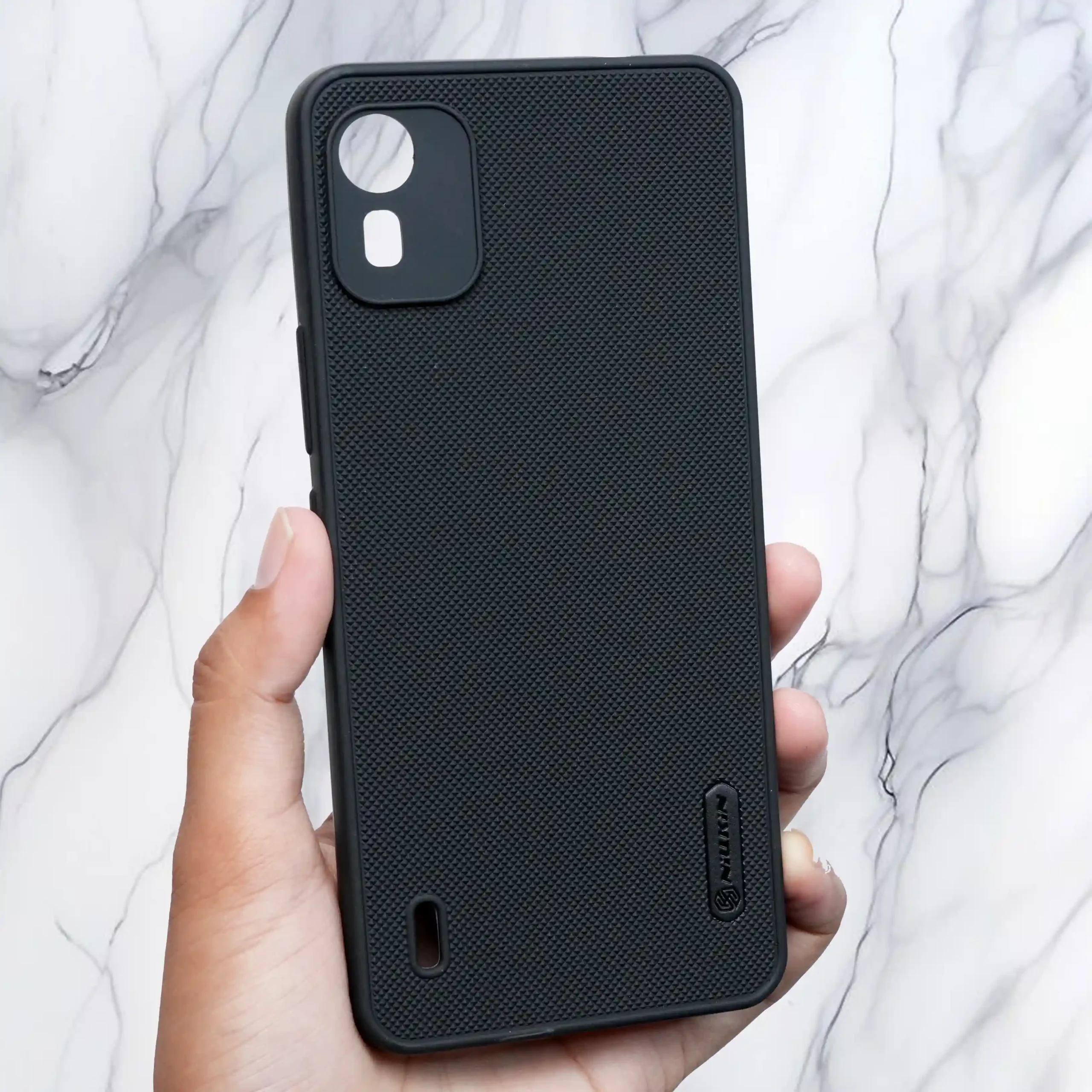 Niukin Colour Black Dotted Back Case – Nokia C 12 Pro
