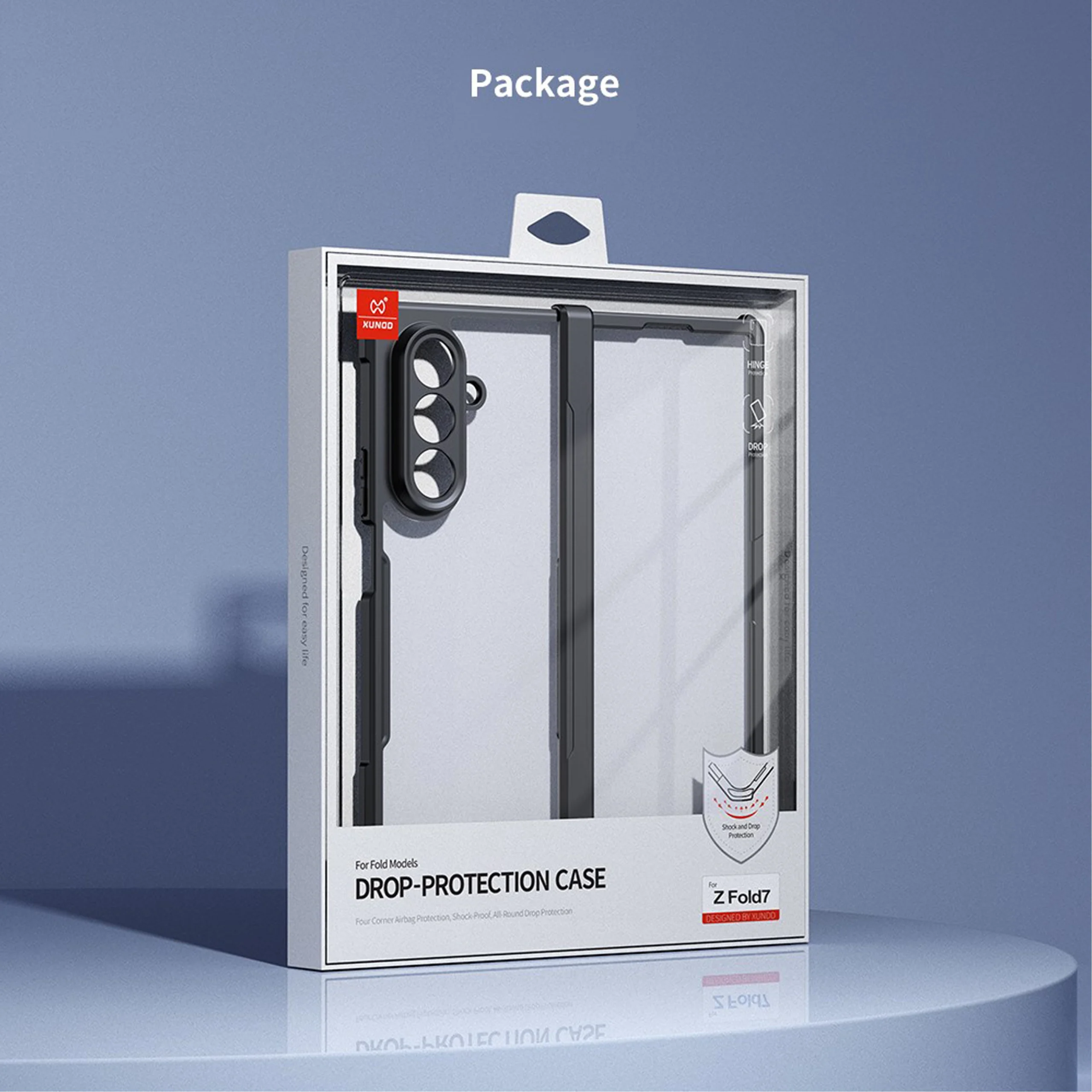 XUNDD Samsung Galaxy Z Fold7 5G Case TPU + Acrylic Cover with Front Screen Protector